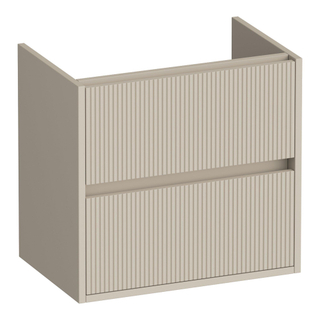 BRAUER Adore Wavy meuble sous lavabo peu profond 60 2 tiroirs softclose - sans poignée - 1 découpe pour le siphon - beige mat