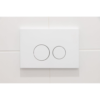 FugaFlow Eccelente Press Plaque de commande DualFlush pour bâti-support Geberit UP320 Métal Rond blanc mat