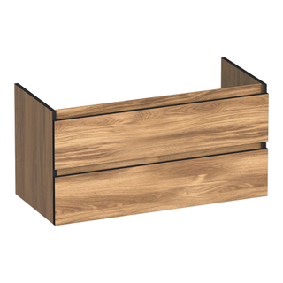 BRAUER Joy Edge wastafelonderkast 100 2 softclose lades - greeploos - 1 sifon uitsparing - Honey