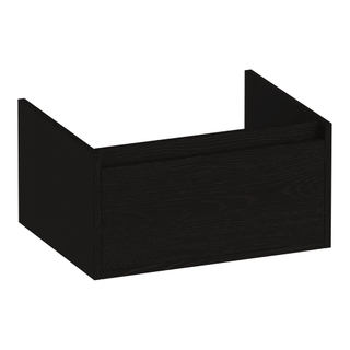 BRAUER Hope meuble sous lavabo - 59x30x45.5cm - 1 tiroir softclose sans poignée - 1 découpe pour le siphon - Timber Black