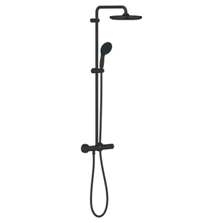 GROHE Vitalio Start 250 Regendoucheset - hoofddouche 25cm - ronde handdouche - 2 straalsoorten - met douchethermostaat - mat zwart