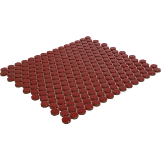 The Mosaic Factory Venice mozaïektegel - 31.5x29.4cm - wandtegel - Rond - Porselein Red Glans