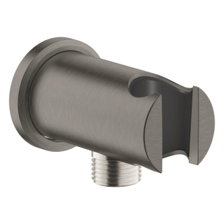 GROHE Rainshower Coude mural - 1/2" - avec support - rosace ronde - Hard graphite brossé