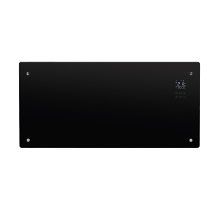 Eurom Alutherm Panneau infrarouge - 92.8x44cm - IP24 - 2000watt - wifi - sol/mural - horizontal - métal/verre noir mat
