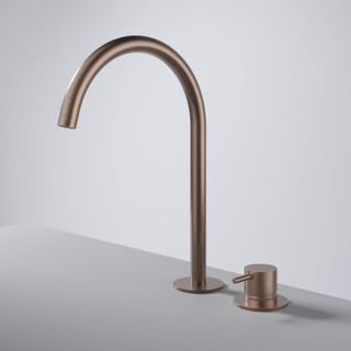 Hotbath Cobber Wastafelmengkraan - hoog - opbouw - zonder waste - Geborsteld Koper PVD