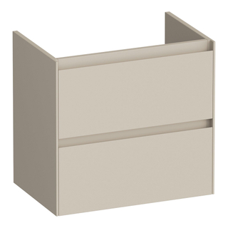 BRAUER Inspire wastafelonderkast ondiep 60 2 softclose lades - greeploos - 1 sifon uitsparing - mat beige