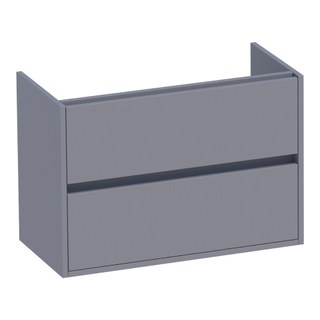 BRAUER Adore wastafelonderkast ondiep - 80x39x55cm - 2 softclose lades - greeploos - 1 sifon uitsparing - mat grijs