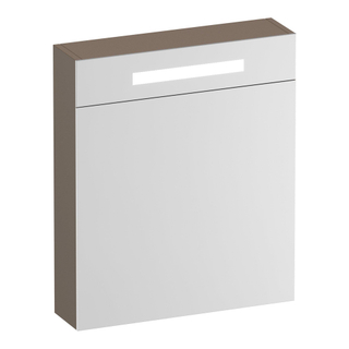 BRAUER Promise Deluxe spiegelkast - 60x70x15cm - met verlichting 1 linksdraaiende dubbelzijdige spiegeldeur mat mokka