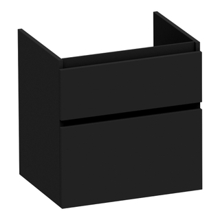 BRAUER Delight wastafelonderkast - 60x46x60cm - 2 softclose lades - greeploos - 1 sifon uitsparing - mat zwart
