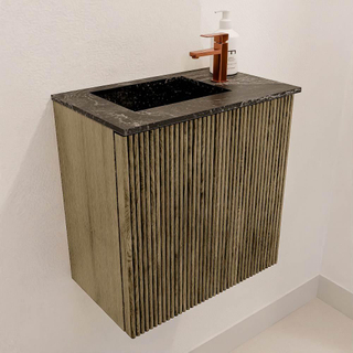 Mondiaz JOYA-DLUX Meuble de toilette 40cm - couleur Dusk - Vasque FAYE position Gauche 1 trou de robinet couleur Lava