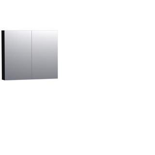Saniclass Dual Spiegelkast - 80x70x15cm - 2 links- rechtsdraaiende spiegeldeur - MDF - mat zwart