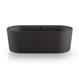 PliegerKansasvrijstaand bad acryl met waterinlaat180x80x60cmmet poten | met af- en overloopgarnituur chroommat zwart