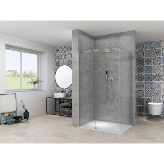 Van Rijn Products ST08 Vaste wand - 140x200cm - helder glas - dikte 8mm - muurprofiel - RVS