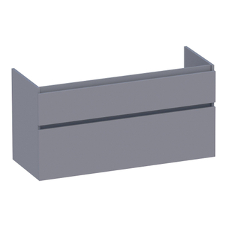 BRAUER Delight meuble sous lavabo - 120x46x60cm - 2 tiroirs à fermeture douce - sans poignée - 2 découpes pour siphon - gris mat