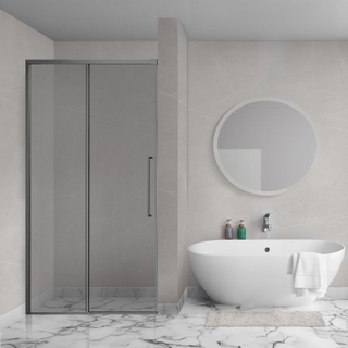 Aqua Vista Lokla Linea nisdeur - 120x200cm - incl. montageset - rookglas - gunmetal