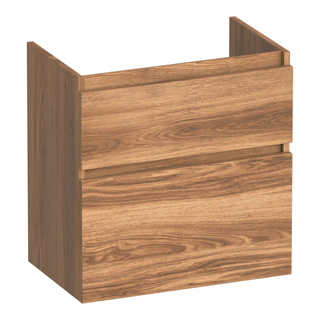 BRAUER Delight wastafelonderkast ondiep - 60x39x60cm - 2 softclose lades - greeploos - 1 sifon uitsparing - Honey