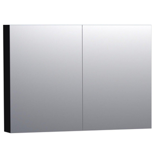 BRAUER Dual Spiegelkast - 100x70x15cm - 2 links- rechtsdraaiende spiegeldeur - MDF - mat zwart