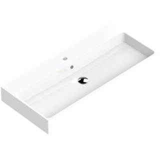 Thebalux Type Quadro Vasque 102x46x12cm 1 trou de robinet avec 1 vasque rectangulaire céramique blanc mat