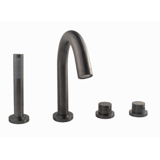 Wiesbaden Caral afbouwdeel badrandthermostaat 4-gats gunmetal PVD