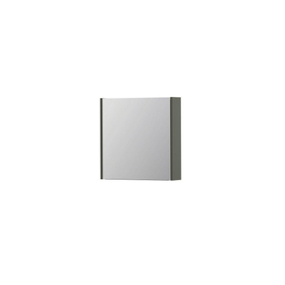INK SPK1 Spiegelkast - 60x14x60cm - 1 deur - dubbelzijdige Spiegel - schakelaar en stopcontact - MDF lak Mat beton groen