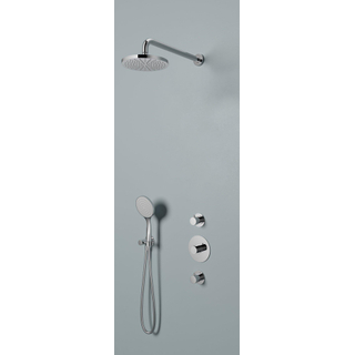 Hotbath Buddy Thermostatische Regendoucheset - inbouw - 2 stopkranen - chroom