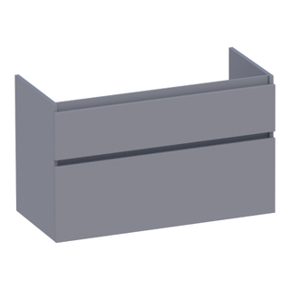 BRAUER Delight wastafelonderkast - 100x46x60cm - 2 softclose lades - greeploos - 1 sifon uitsparing - mat grijs