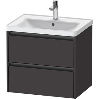 Duravit Ketho 2 wastafelonderbouwkast met 2 laden 63.4x45.5x54.9cm met grepen antraciet grafiet supermat