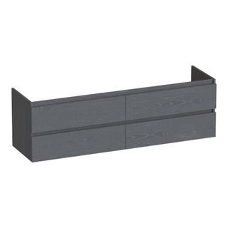 BRAUER Joy wastafelonderkast 160 4 softclose lades - greeploos - 2 sifon uitsparingen - Timber Grey