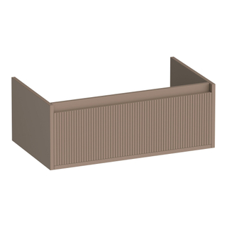 BRAUER Hope Wavy meuble sous lavabo 80 1 tiroir softclose sans poignée - 1 découpe pour le siphon - mat moka