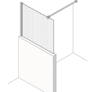 Fortifura Galeria Losse Glasplaat - 115.8x80cm - ribbelglas - 8mm - nano - zonder profiel en stabilisatiestang