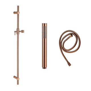 FugaFlow Eccelente Ensemble barre de glissement avec douchette à main, flexible de douche métallique Cuivre brossé PVD