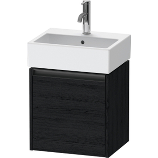 Duravit ketho 2 meuble sous lavabo avec 1 porte 43.4x33.8x44cm droite, avec poignée chêne anthracite noir mat