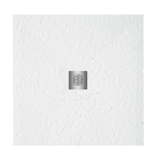 ZEZA Grade douchevloer - 100x100cm - antislip - antibacterieel - mineraalmarmer - vierkant - mat wit