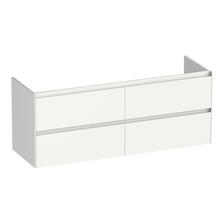 BRAUER Inspire wastafelonderkast 140 4 softclose lades - greeploos - 2 sifon uitsparingen - hoogglans wit