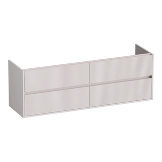 BRAUER Adore Wavy wastafelonderkast 160 4 softclose lades - greeploos - 2 sifon uitsparingen - mat zand