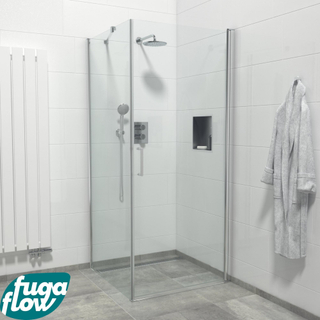 FugaFlow Efficiente Vetro Douchecabine - 1 draaideur - Zijwand - 90x90x200cm - 6mm veiligheidsglas - anti kalk - chroom