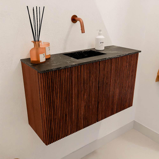 Mondiaz JOYA-DLUX 70cm toiletmeubel - kleur Ruby - Wastafel FAYE positie Midden Zonder kraangat kleur Lava.
