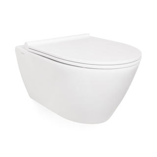 QeramiQ Salina Toiletpot - 56x38x35cm - spoelrandloos - zonder toiletzitting - wit