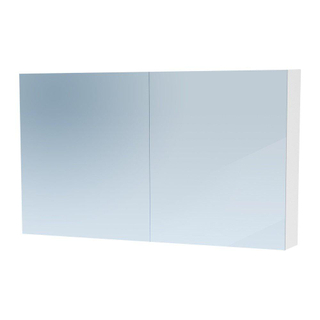 Saniclass Dual Spiegelkast - 120x70x15cm - 2 links- rechtsdraaiende spiegeldeur - MDF - mat wit