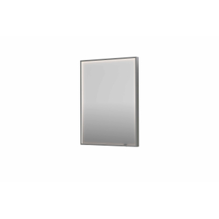 INK SP19 spiegel - 60x4x80cm rechthoek in stalen kader incl dir LED - verwarming - color changing - dimbaar en schakelaar - geborsteld RVS