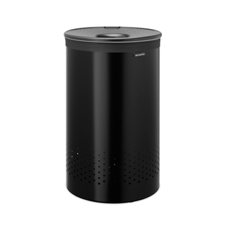 Brabantia Wasbox - 60 liter - couvercle en plastique - sac à linge amovible - matt black/donker grijs