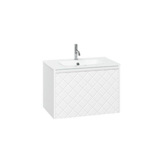 Crosswater Vergo ensemble de meubles de salle de bain - 69.8x47.6x45.5cm - 1 lavabo verre - blanc 1 tiroir - blanc mat