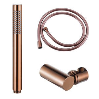 FugaFlow Eccelente Acces Handdoucheset - 22.5cm - staaf - met houder - gladde slang - 150cm - geborsteld koper PVD