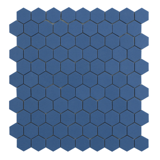SAMPLE By Goof mozaiek hexagon marine blue Wandtegel Mozaiek Mat Blauw