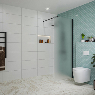 FugaFlow Eccelente Vetro Douche à l'italienne - 80x200cm - verre satiné - Noir mat