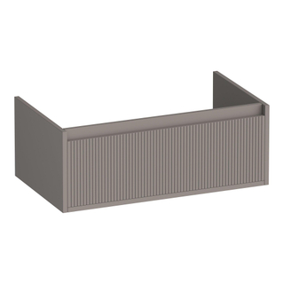 BRAUER Hope Wavy wastafelonderkast 80 1 softclose lade greeploos - 1 sifon uitsparing - mat taupe