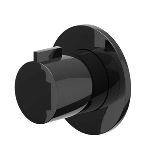IVY Pact Afbouwdeel - voor inbouw douchekraan - stopkraan - symmetry - rond rozet - Zwart chroom PVD