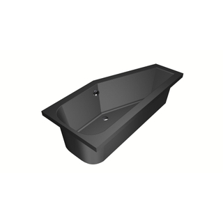 Xenz Lagoon Hoekbad - 160x75x48 - afvoer Midden - Rechts - Compact - acryl - ebony