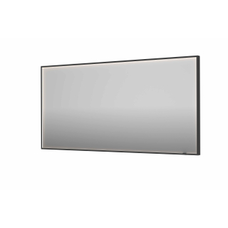 INK SP19 miroir - 160x4x80cm rectangulaire dans cadre en acier incl dir LED - chauffage - changement de couleur - dimmable et interrupteur - métal noir brossé