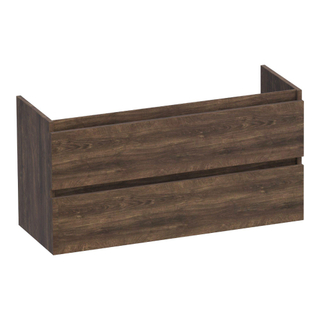 BRAUER Joy wastafelonderkast ondiep - 100x39x50cm - 2 softclose lades - greeploos - 1 sifon uitsparing - Grove